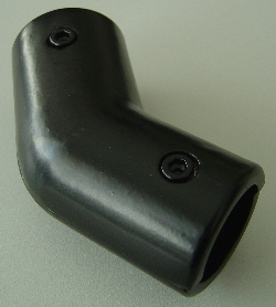 L45-2D - Conector para tubos cil�ndricos de aluminio de 35 mm, 2 conexiones, revestido de pl�stico n