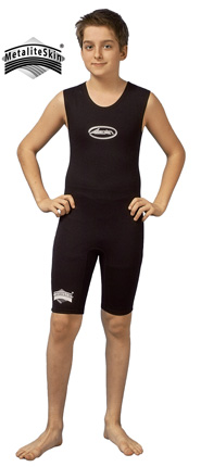 ASCAN Metalite Monoshort Junior - for kids, w. MetaliteSkin inner coating,0.5mm(.02in) Neoprene,clad