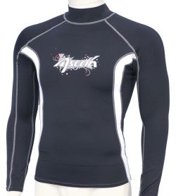 ASCAN Lycra shirt - long sleeved black & white Lycra shirt with UV protection, 80 OZ strong for men -  Lycra shirts are very useful when...