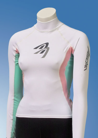 ASCAN Lycra shirt - short sleeved white-multi Lycra shirt with UV protection, 80 OZ strong for women -  Lycra shirts are very useful when it comes to additional protection against cold on water....
