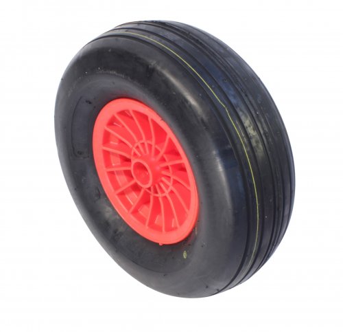 Rueda de aire 410x140x35mm-ranura - cojinete de rozamiente 35 mm, llanta sint�tica en rojo