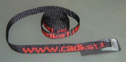 Spanngurt 2,5 m - schwarz mit rotem Schriftzug "www.cadkat.de"