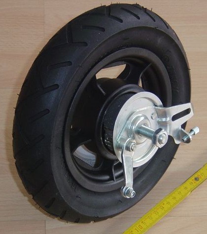 Rueda de aire, ranura 250x55 mm, rodamientos ranurados de bolas 12 mm, llanta de pl�stico con freno