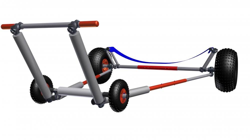 BigFoot dinghy trolley with broad strap rest, payload 150 kg