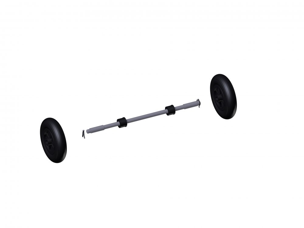 Kielrollen-Upgrade 180x40x20mm mit Achse inkl. Montagematerial