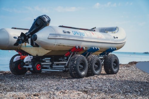 Bootswagen f�r schwere Schlauchboote mit Ballonr�dern