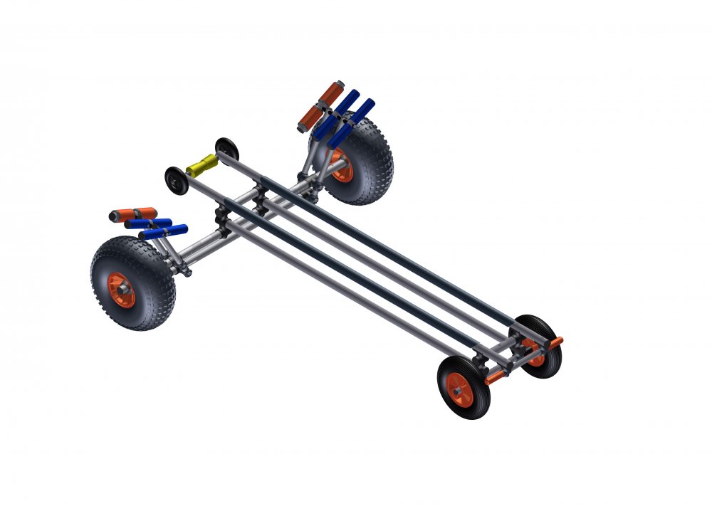 RibTrax 1x2 EuroTrax launching trolley for rubber boats, up to 175 KG