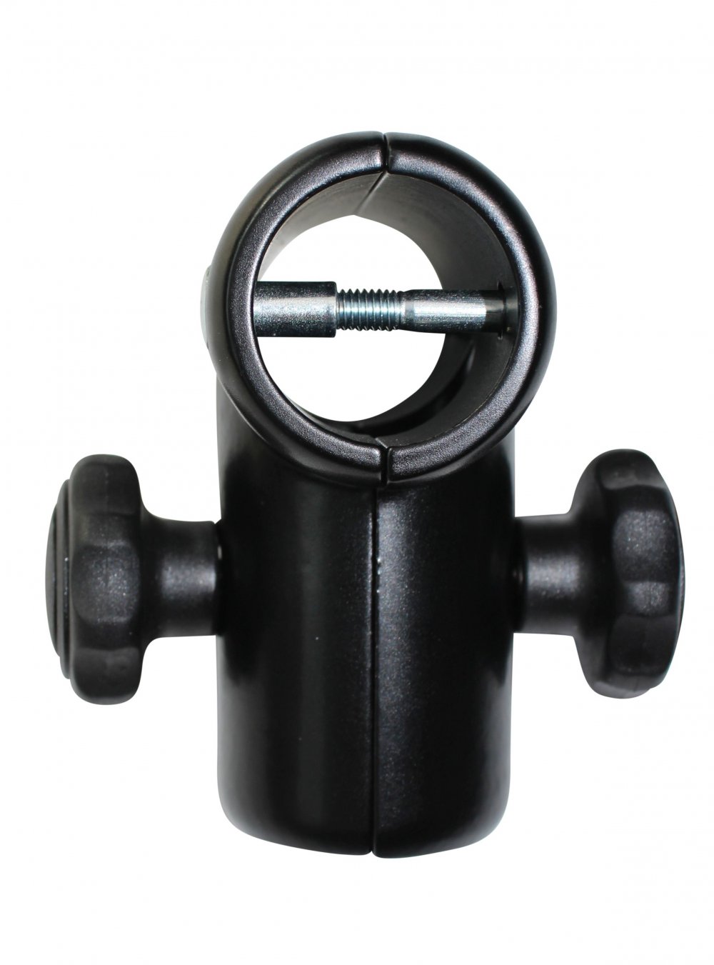 Rohrverbinder T90-2D - Aluminium, f�r 35 mm Rundrohr, 3 Anschl�sse, kunststoffbeschichtet mit R�delschraube