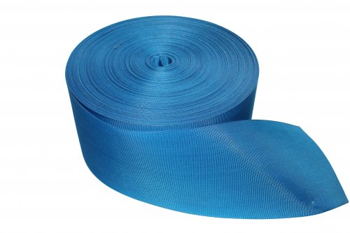 Strap, blue - 160 mm wide -  PU coated - yard ware