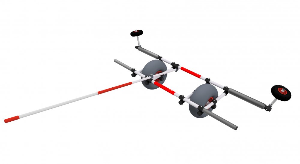 UniTrax - Slipwagen f�r Katamarane mit seitlicher F�hrung und Ladehilfe